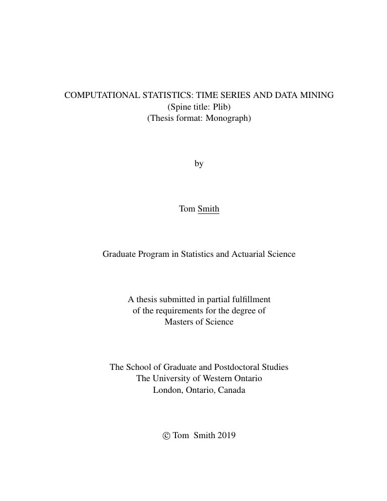 University of Western Ontario thesis template