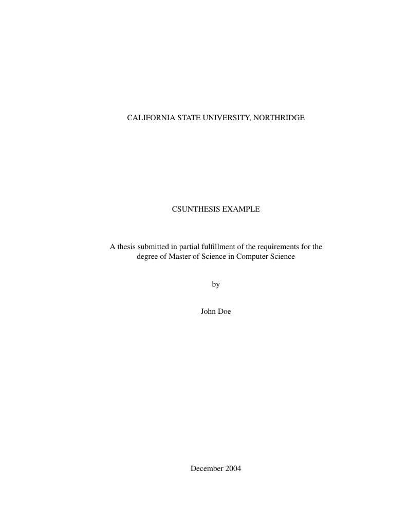California State University, Northridge (CSUN) thesis template