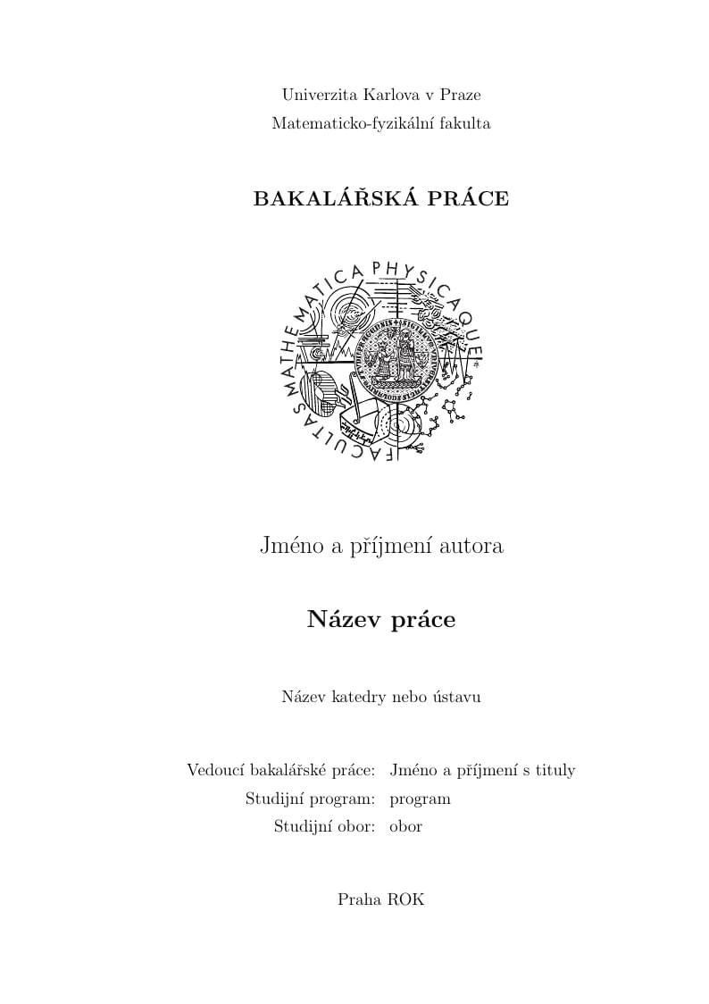 Charles University in Prague Bachelor Thesis in Computer Science and Physics (Czech version)