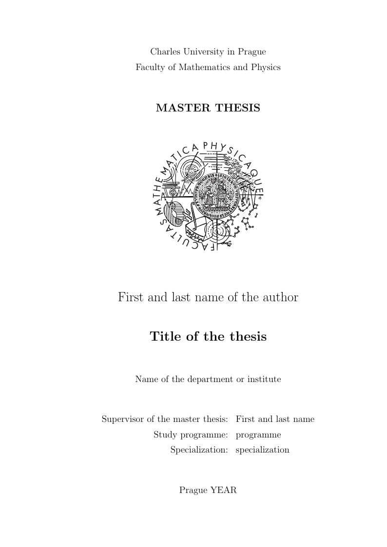 Charles University in Prague Diploma Thesis in Computer Science and Physics (English version)