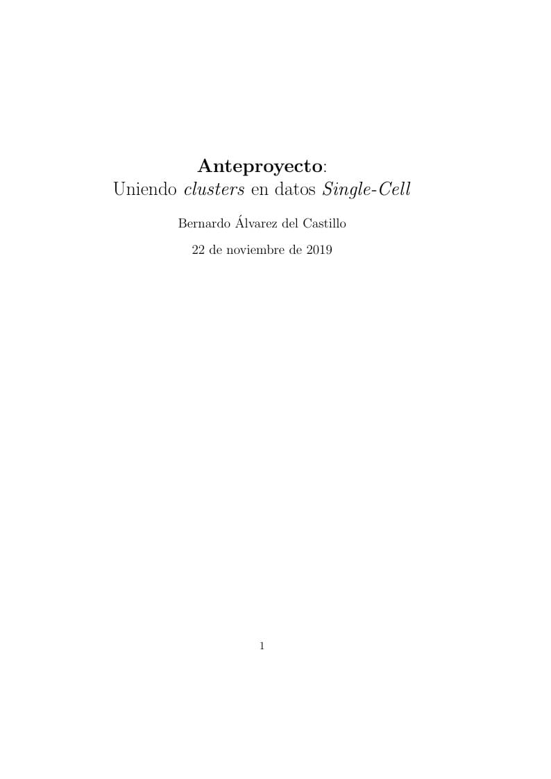 Anteproyecto: Uniendo clusters en datos Single-Cell