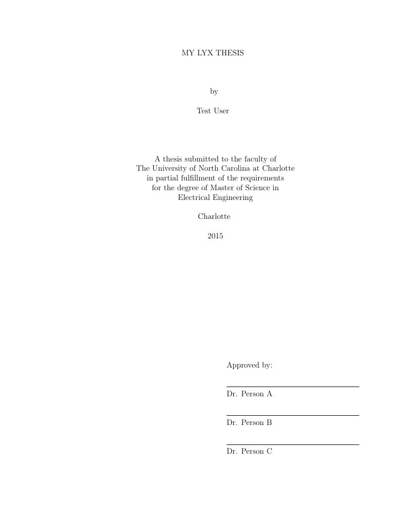 UNCC LaTeX Thesis and Dissertation Template