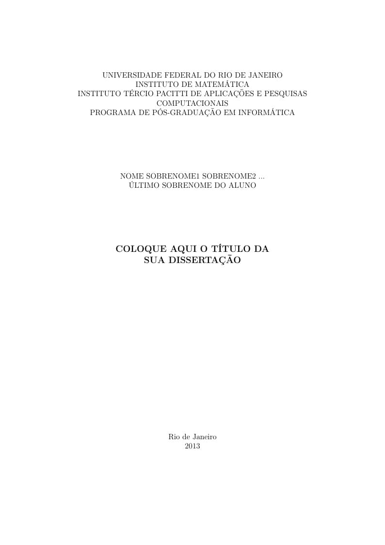 Universidade Federal do Rio de Janeiro dissertation template