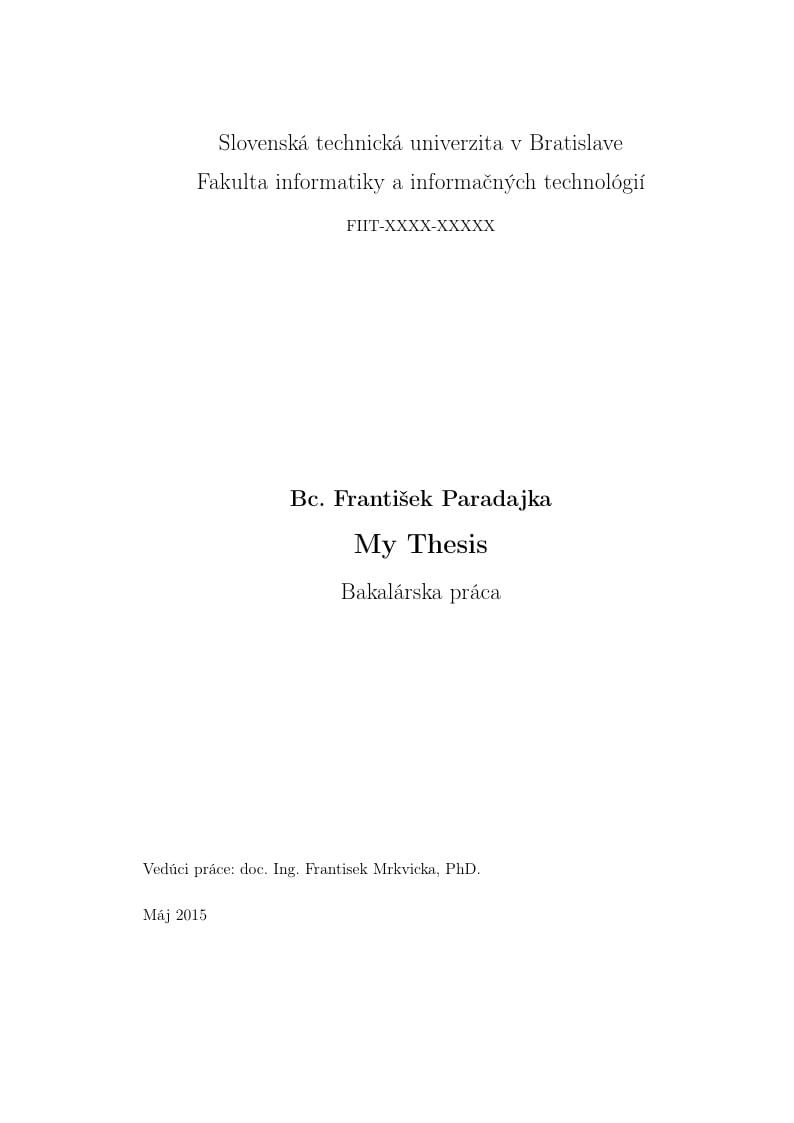 STU FIIT Bachelor Thesis template—Slovak University of Technology