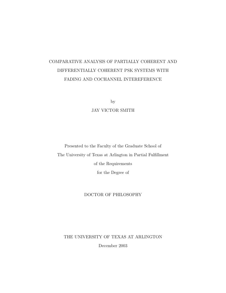 University of Texas Arlington thesis template