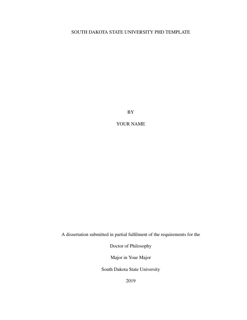 South Dakota State University PhD dissertation