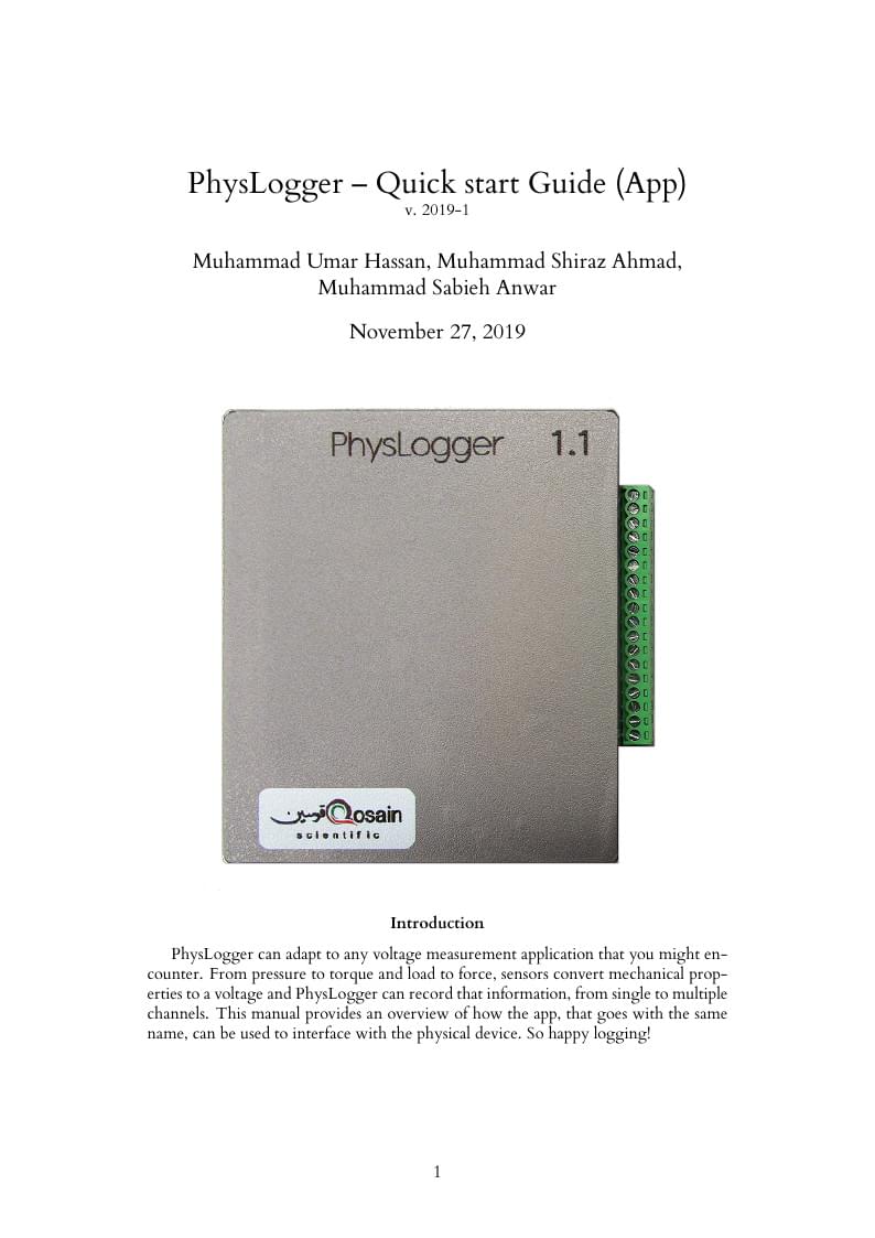 Technical Manual Template for PhysLab.org