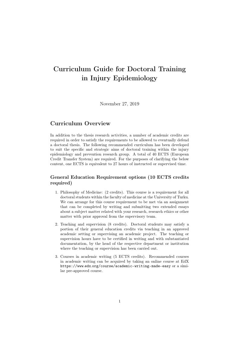 Curriculum Guide for Doctoral Training (Uganda)