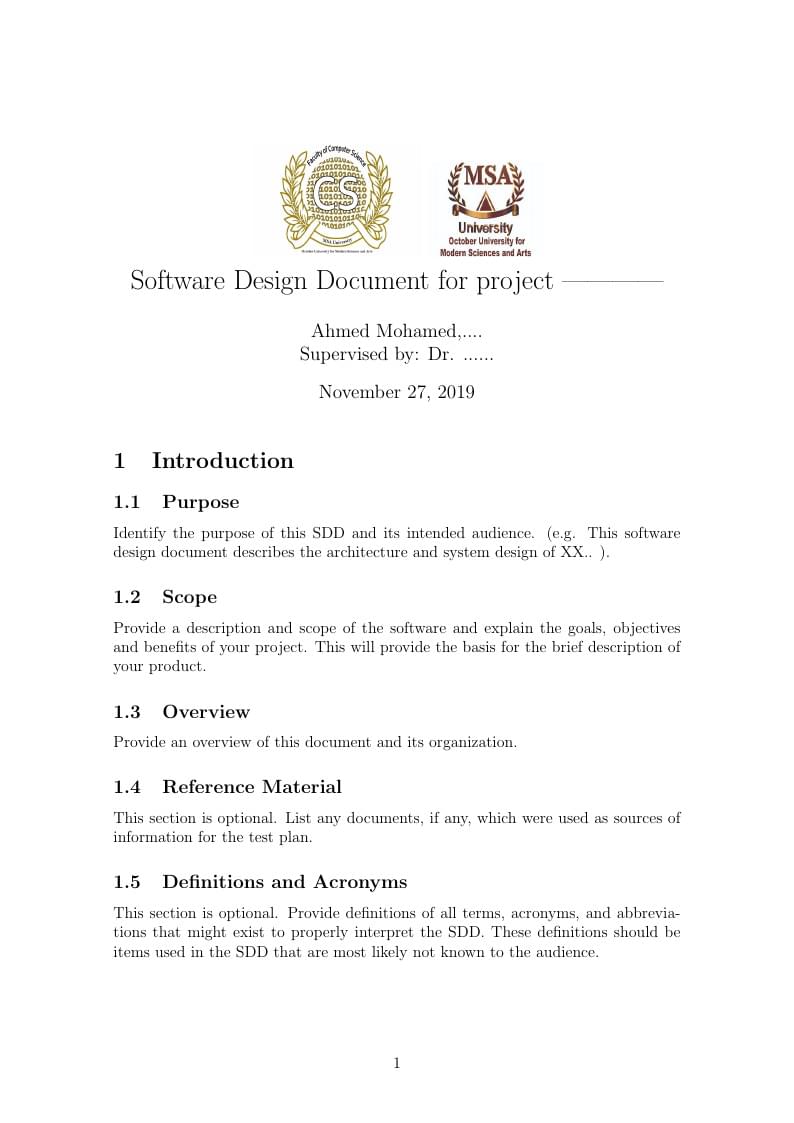 MSA CS GP Software Design Document