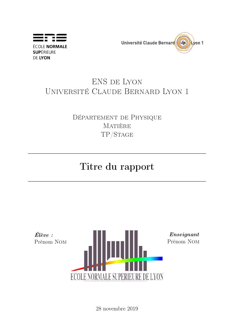 Template Overleaf Rapport ENS Lyon