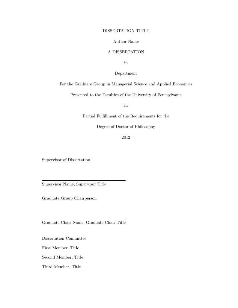 University of Pennsylvania Thesis template