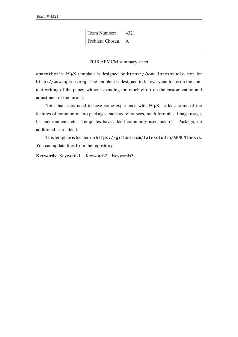 APMCMThesis-亚太数学建模 LaTeX 官网模板