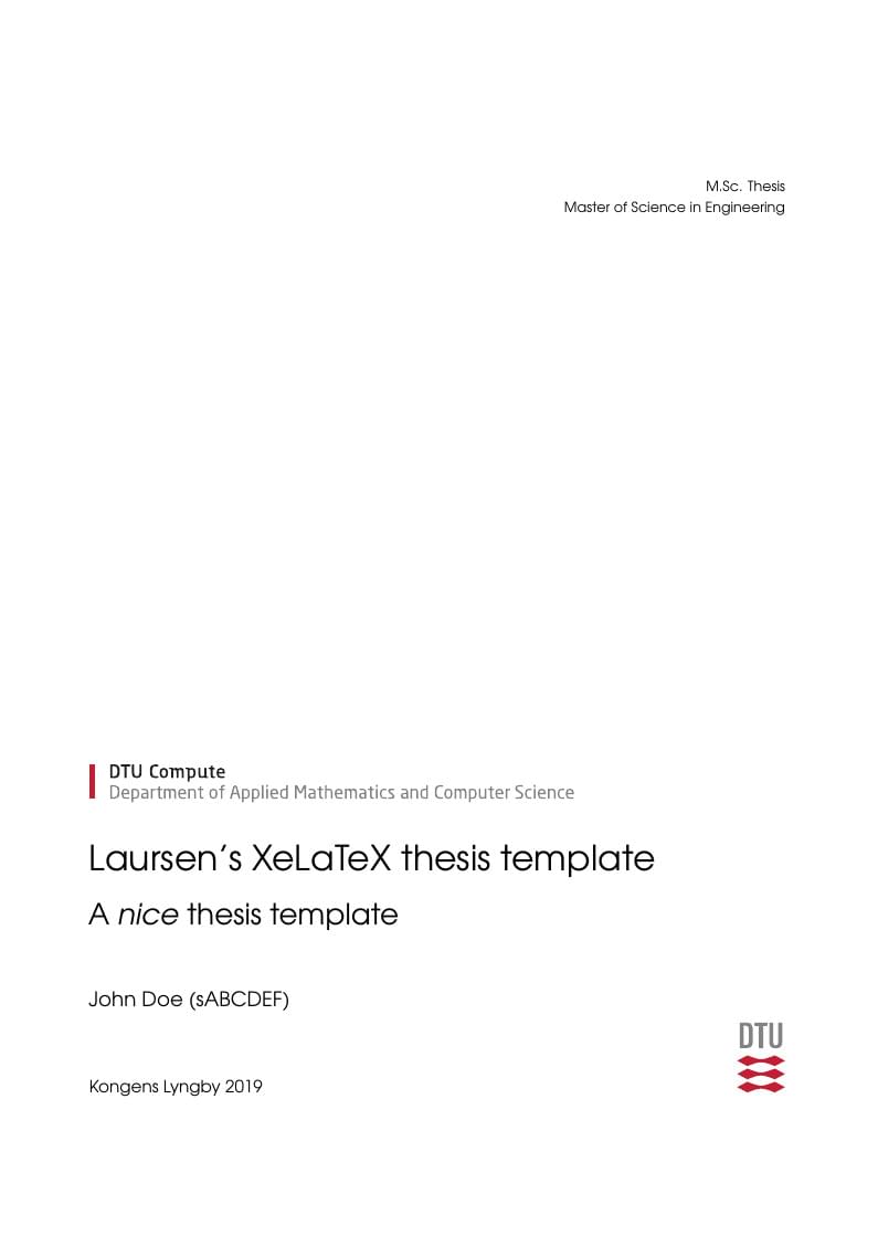 Technical University of Denmark, Laursen’s thesis template