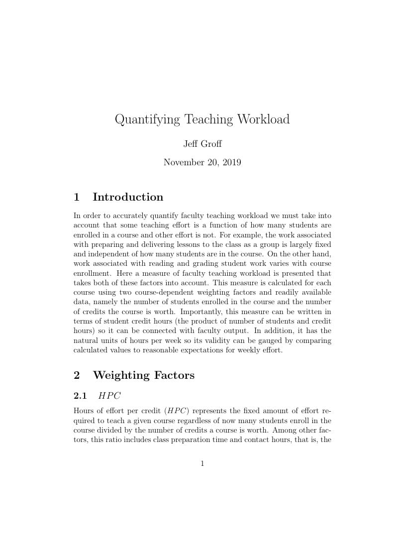 Teaching Workload