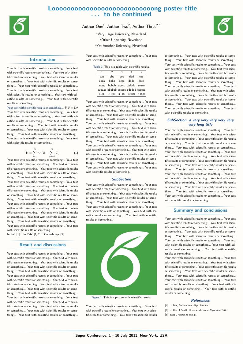 Beamerposter—flow multicolumn