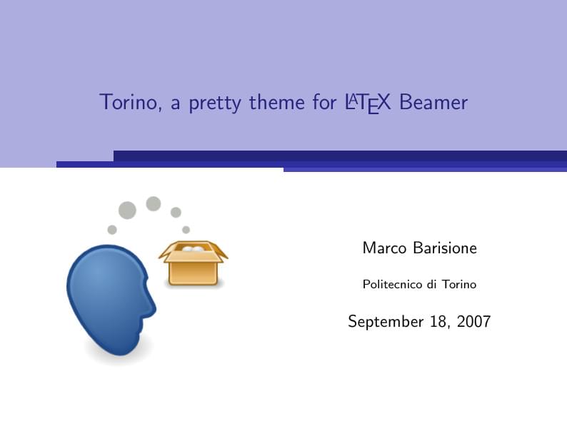 Torino, a pretty Beamer theme for LaTeX