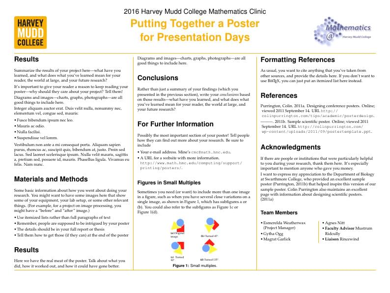 Harvey Mudd College poster templates