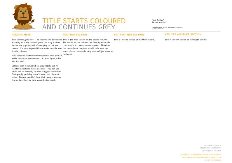 University of Helsinki poster template (landscape)