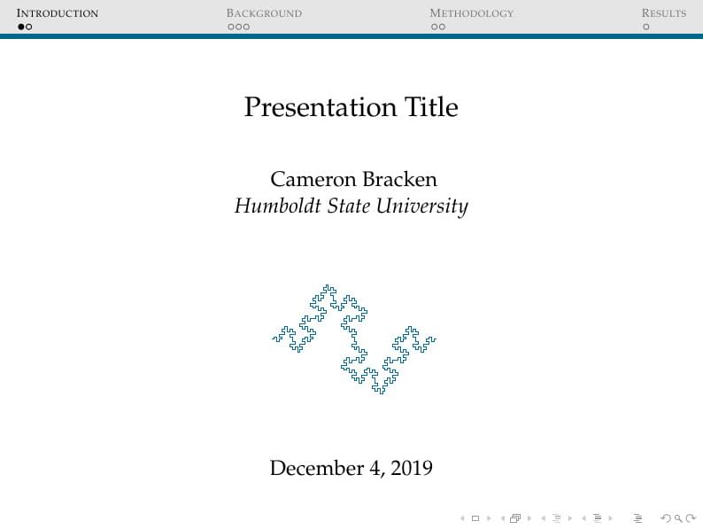 Beamer template by Cameron Bracken