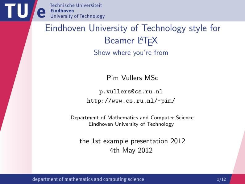 Eindhoven University of Technology beamer template