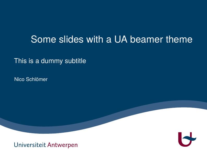 University of Antwerp beamer theme