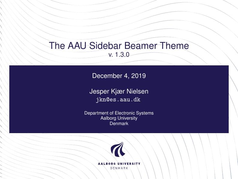 Aalborg University beamer theme (sidebar version)