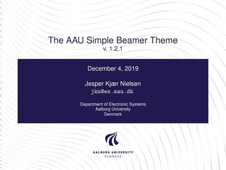 Aalborg University beamer theme (simple version)