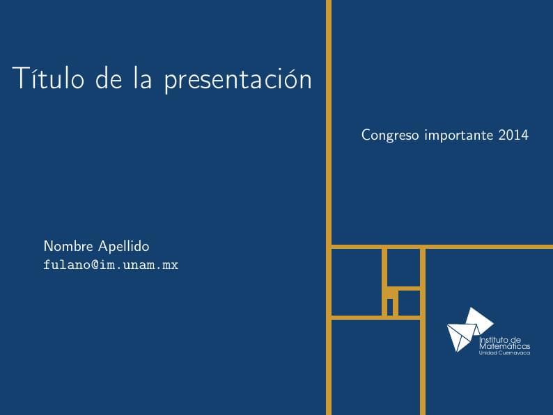 National Autonomous University of Mexico (UNAM) beamer template