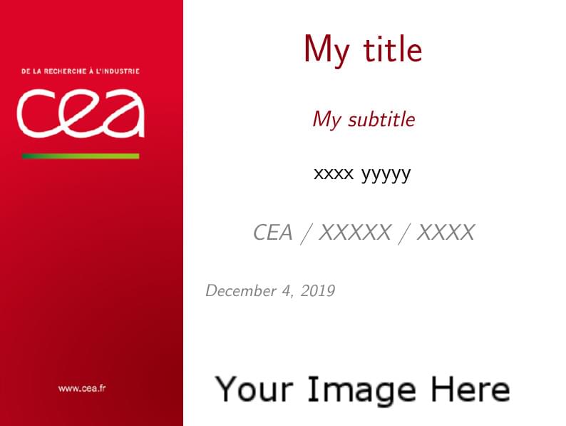 French Alternative Energies and Atomic Energy Commission (CEA) beamer template