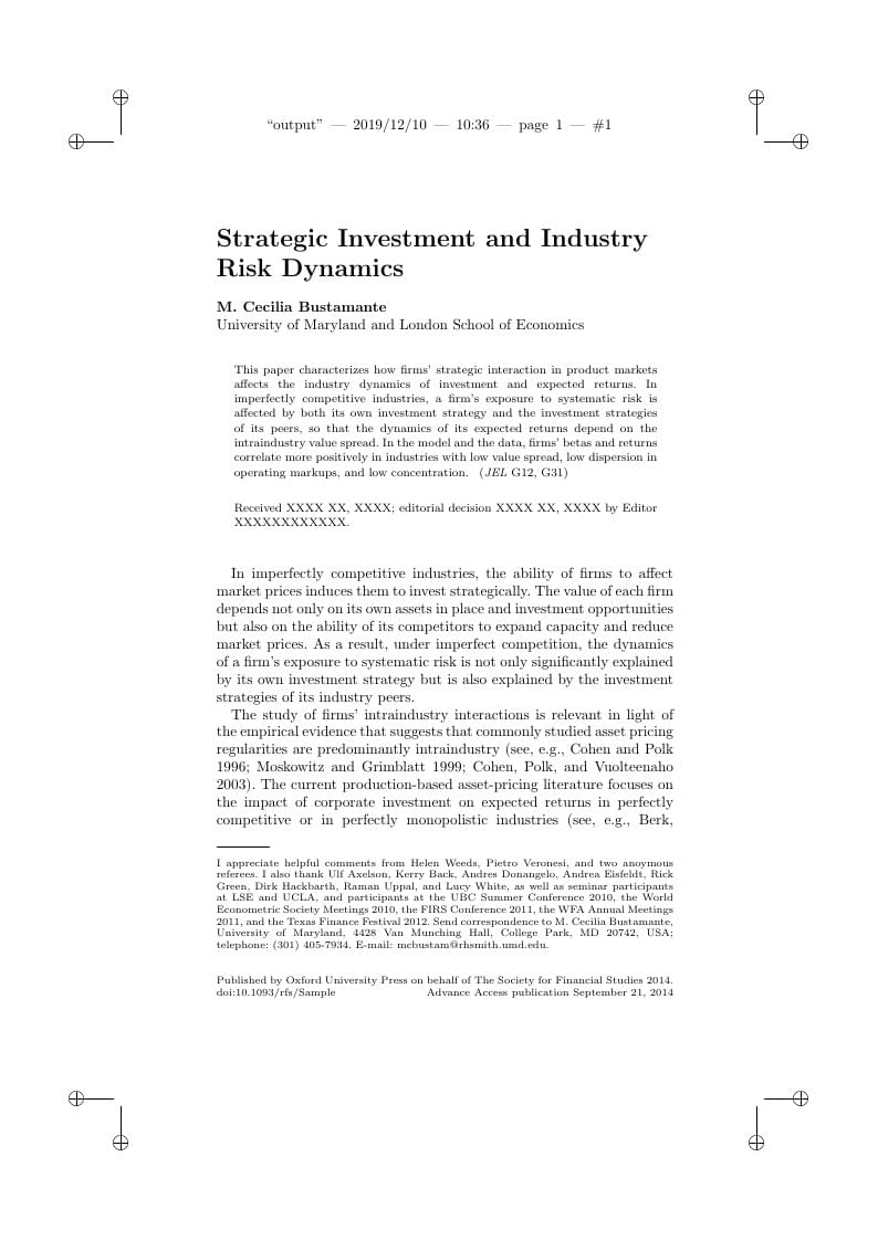 Review of Financial Studies LaTeX template