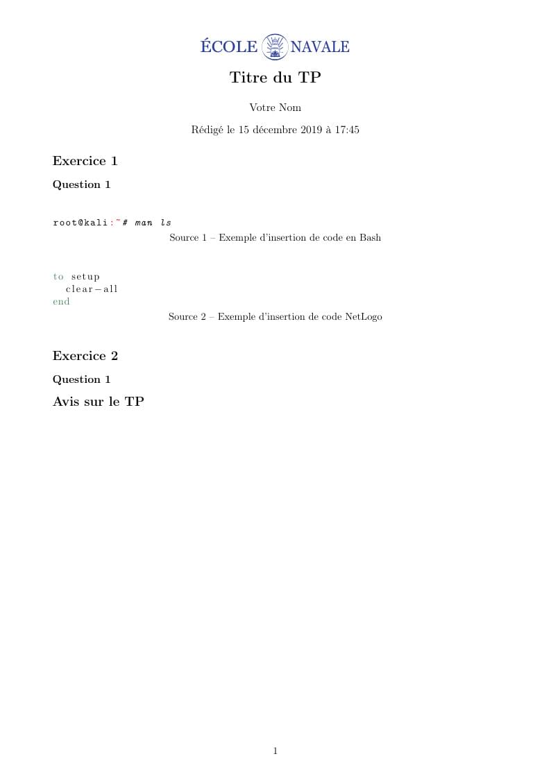 Compte Rendu TP Ecole Navale
