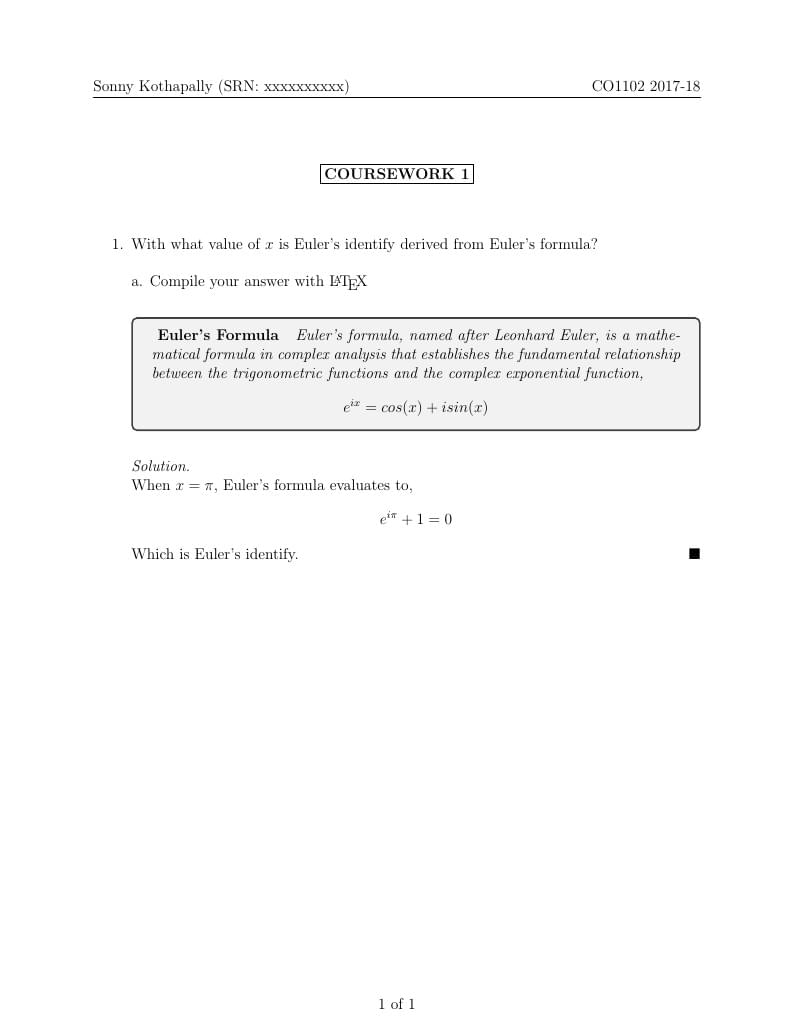 Coursework Template