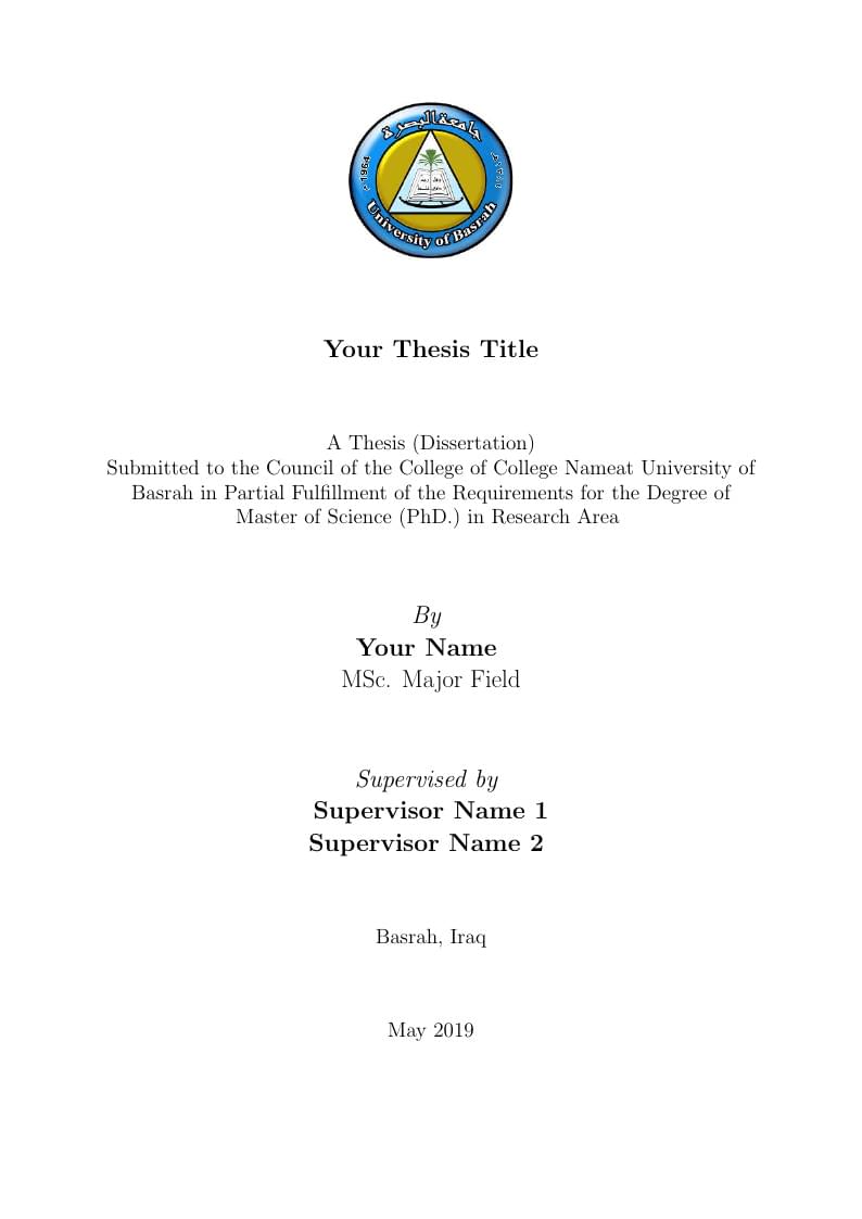 University of Basrah Template Thesis