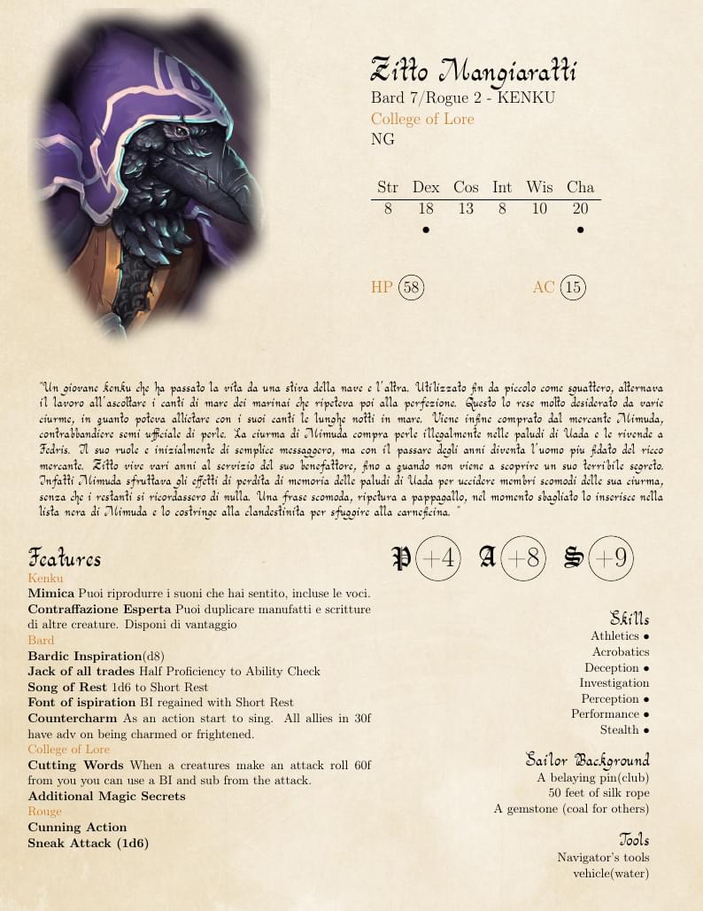 D&D 5e Character Template
