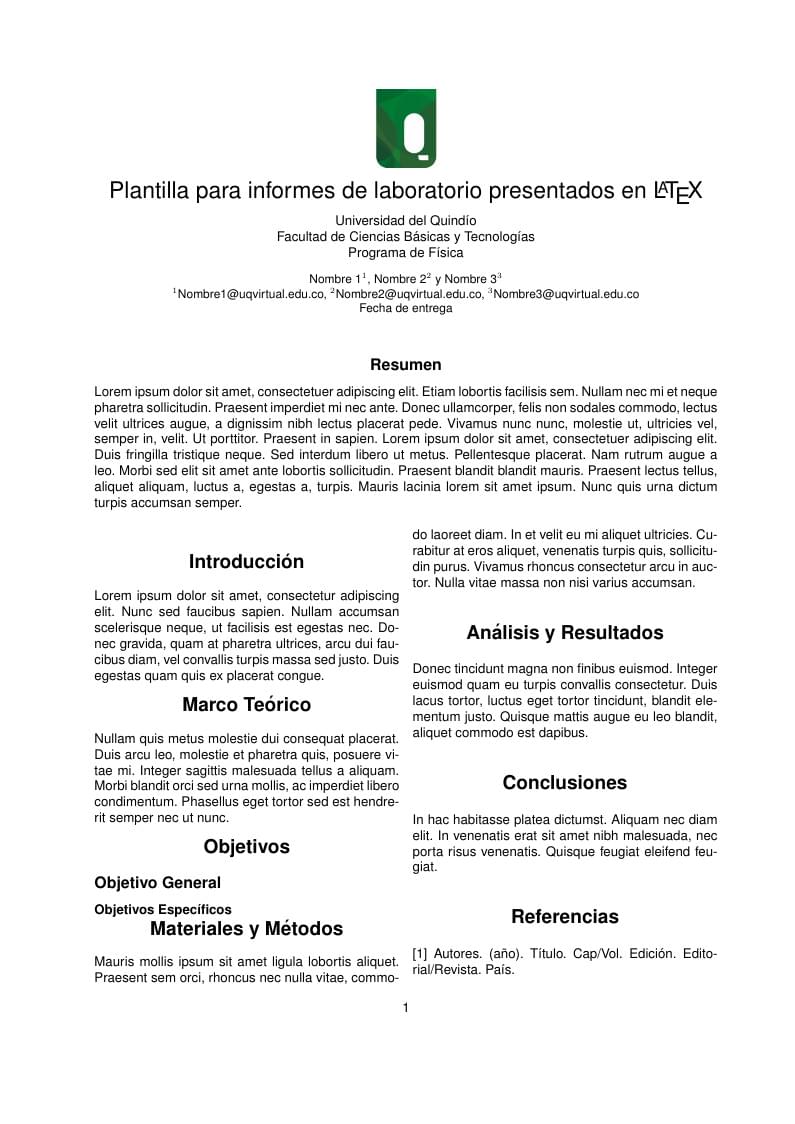 Informes de Laboratorio Uniquindío