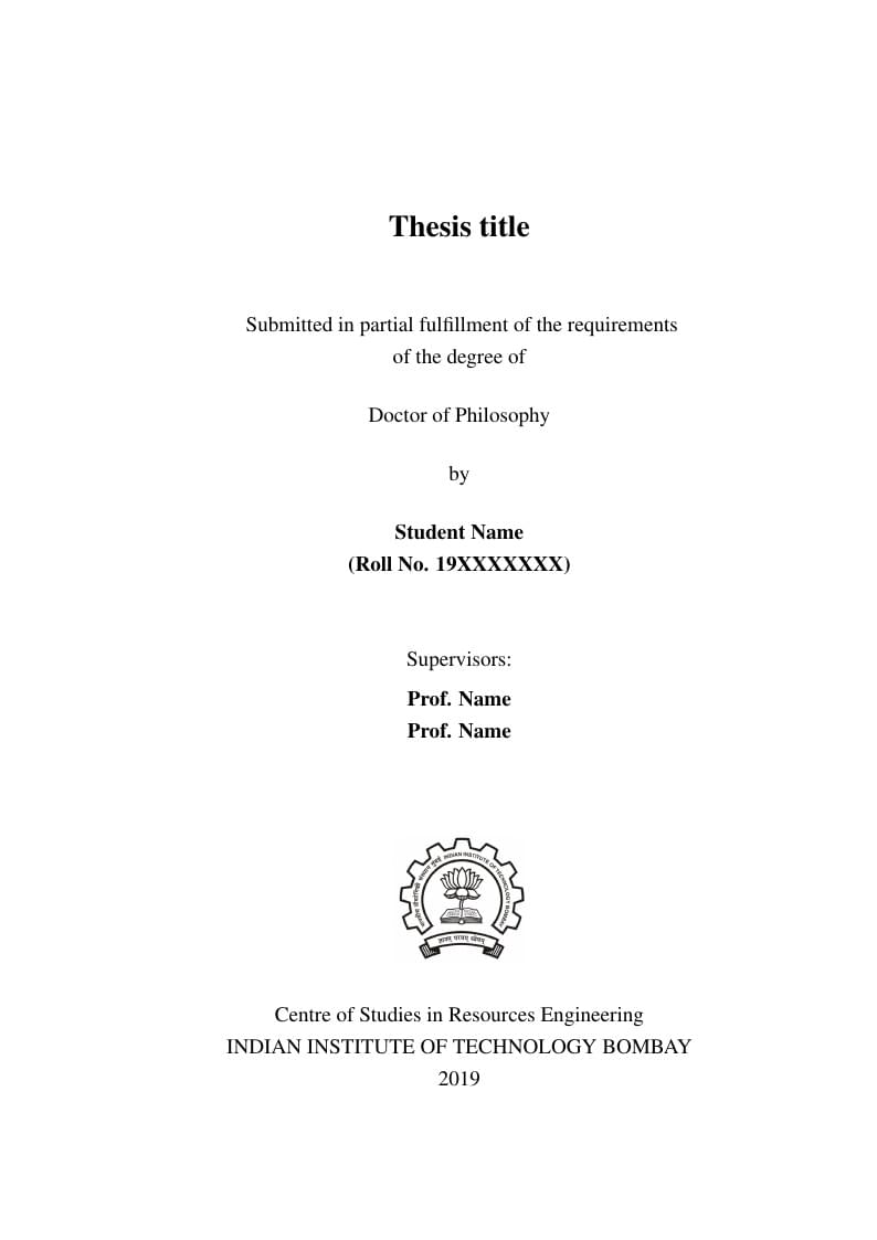 IIT Bombay PhD Thesis Template