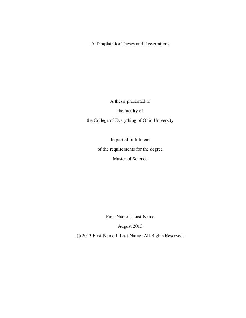 Ohio University Dissertation Template