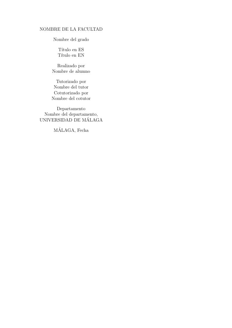 Universidad de Málaga - Memoria TFG