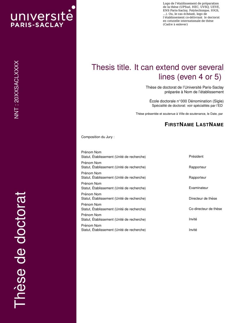 Template PhD Thesis Paris-Saclay University