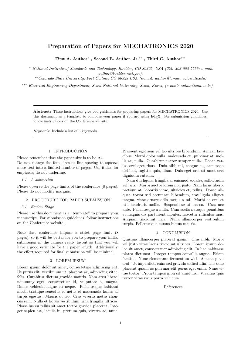 Template for preparing MX2020 paper submissions