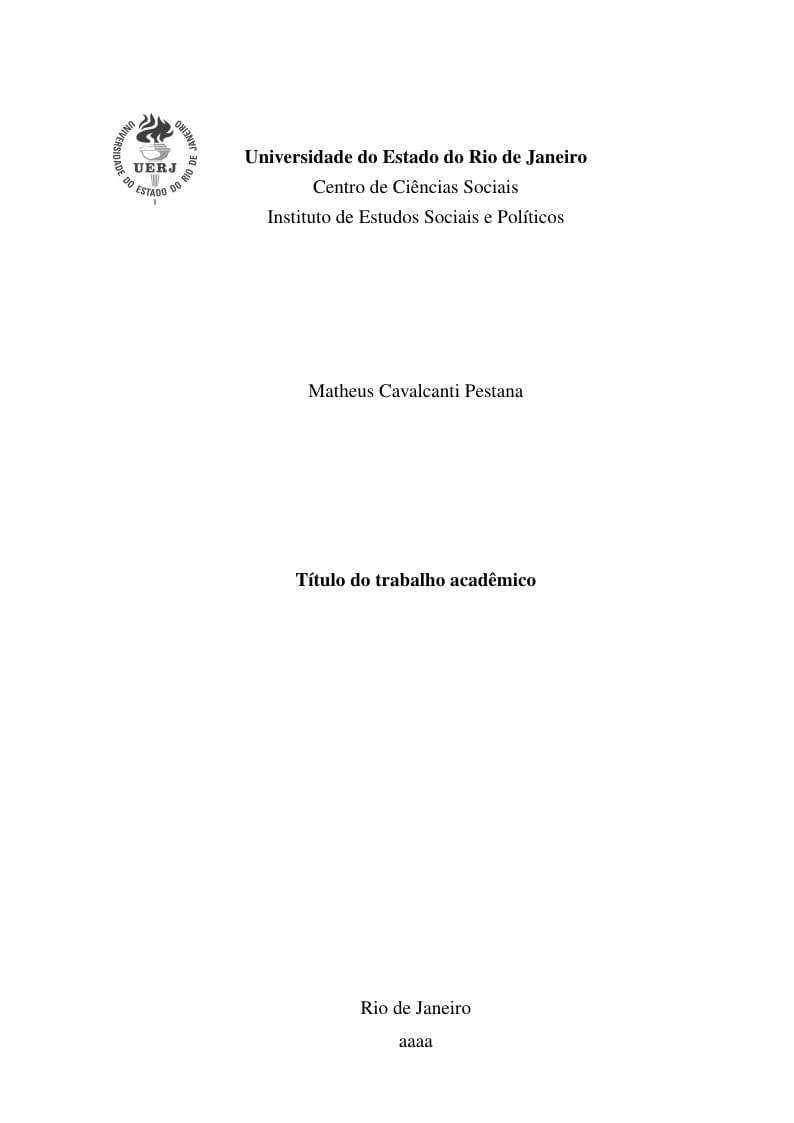 Modelo de tese/dissertação IESP-UERJ