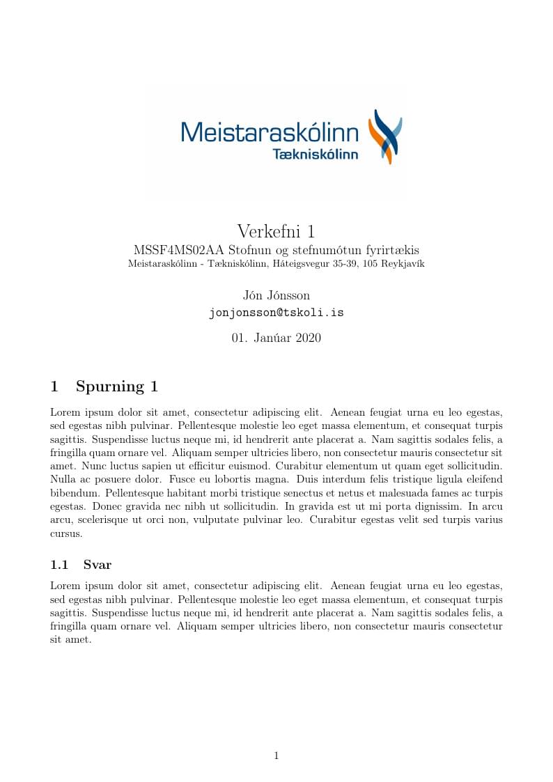 Tækniskólinn / Meistaraskólinn / School of Master Craftsmanship