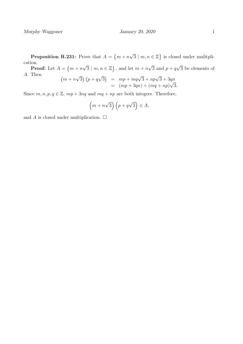 Homework Proof Template