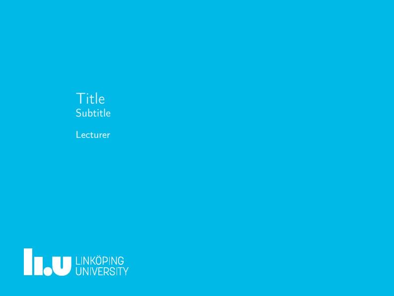 Linköping University, IDA, STIMA, lecture (presentation) template