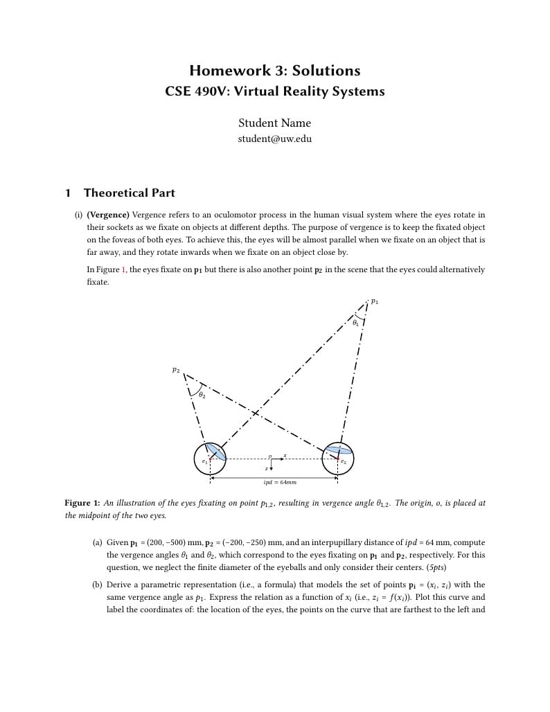 CSE 490V, W20, HW3 Solutions Template