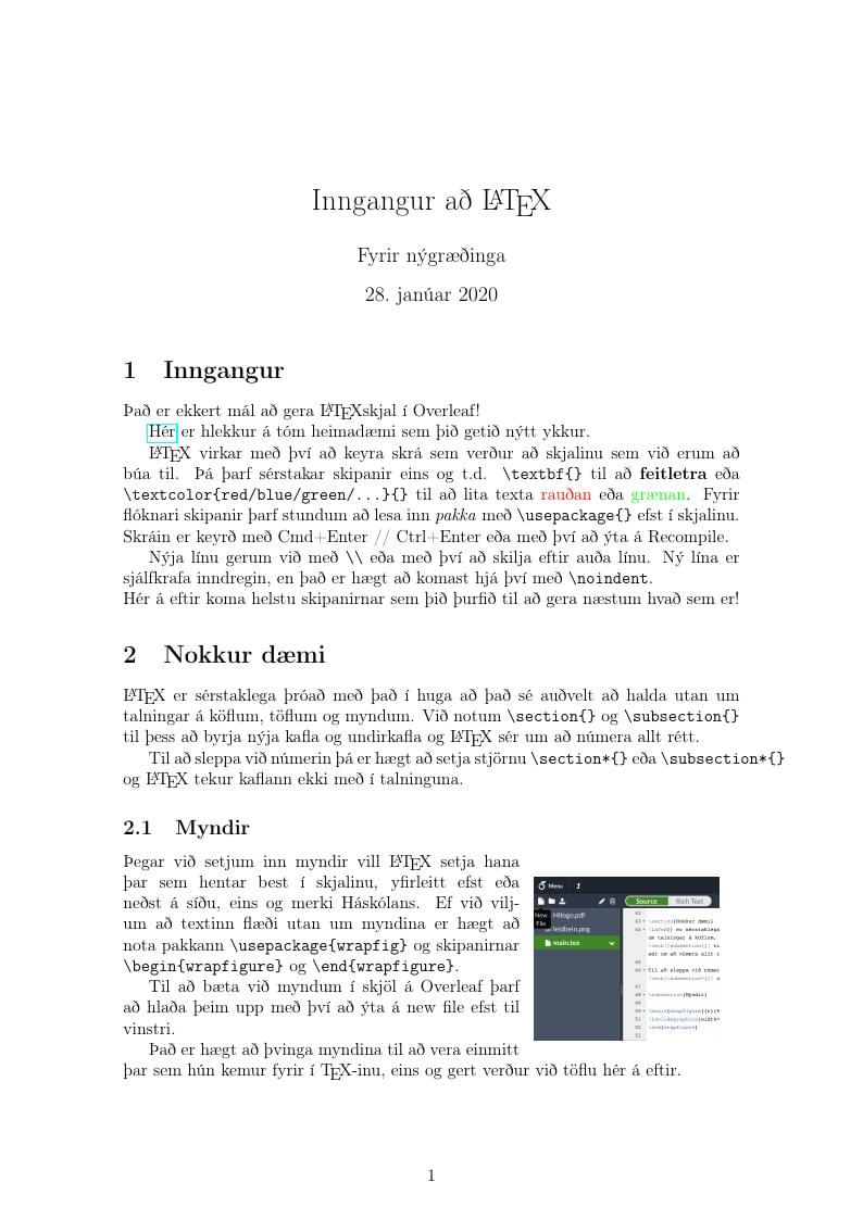 Inngangur að LaTeX
