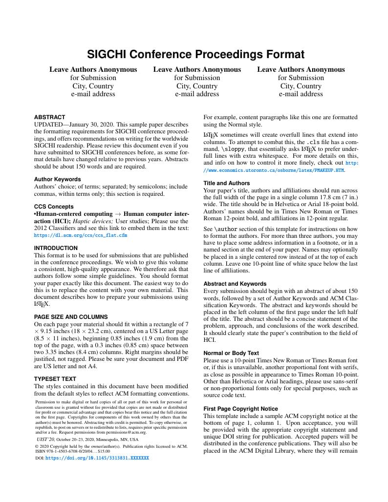 UIST2020 Overleaf Template