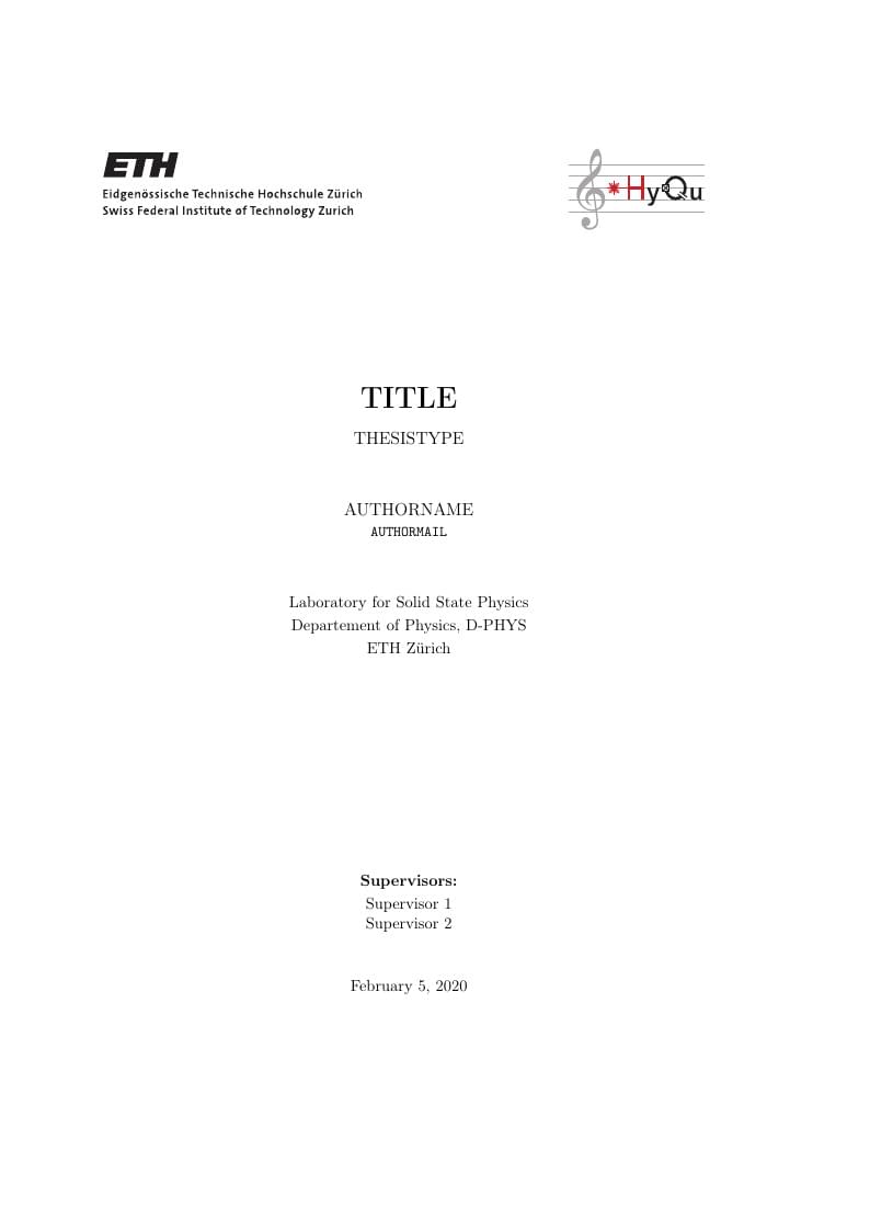 HYQU Thesis Template