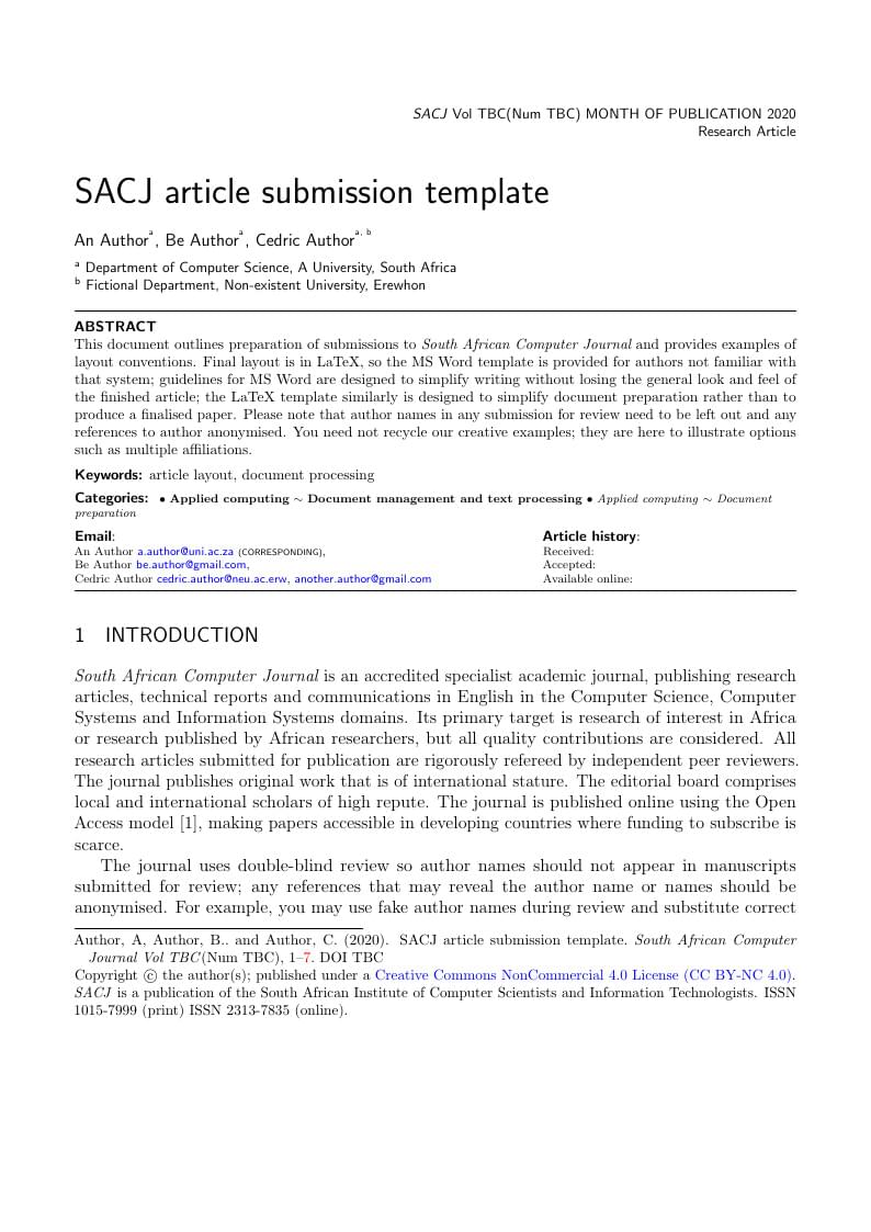 South African Computer Journal