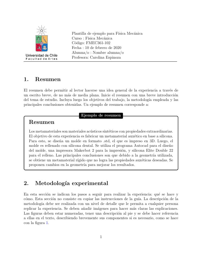 Plantilla para el curso Física Mecánica